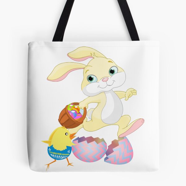Item preview, Running Bunny and Chick with Easter Eggs designed and sold by TigsArts.