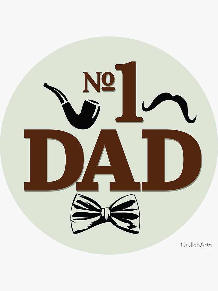 Thumbnail 3 of 3, Sticker, Number 1 Dad Classic designed and sold by OwlishArts.