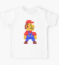 8-bit brick mario Kids Tee