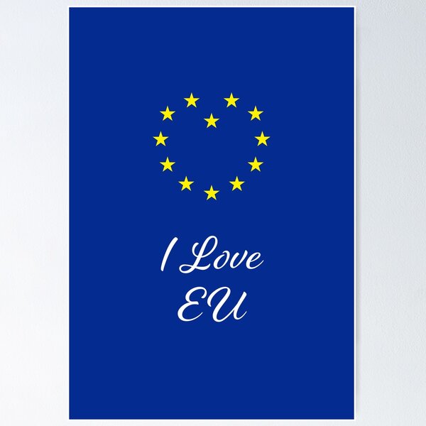 Item preview, I Love EU | Style 1 | EU Flag Heart designed and sold by SJ Designs.