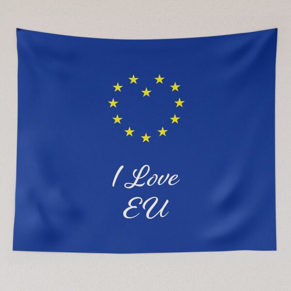 Item preview, I Love EU | Style 1 | EU Flag Heart designed and sold by SJ Designs.