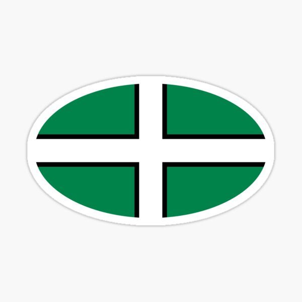 Devon Flag Car Sticker Oval Shape Sticker