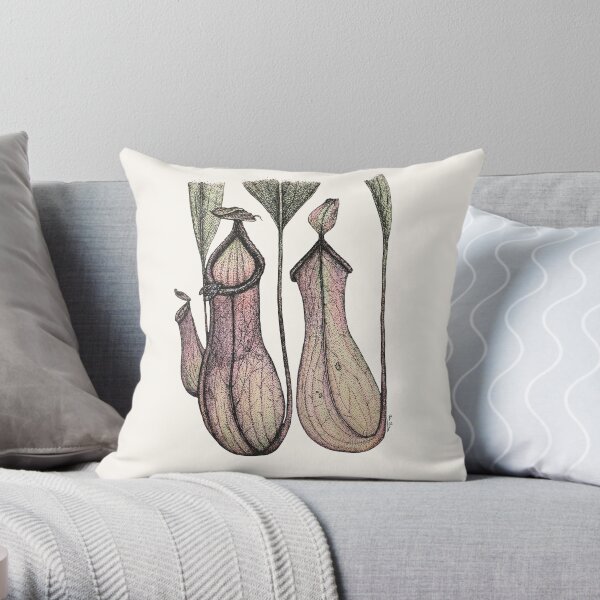 Nepenthes × ventricosa Throw Pillow