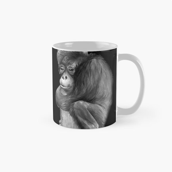Artikelvorschau, Orang-Utan in Schwarz und Weiß entworfen und verkauft von ind-illustrates.