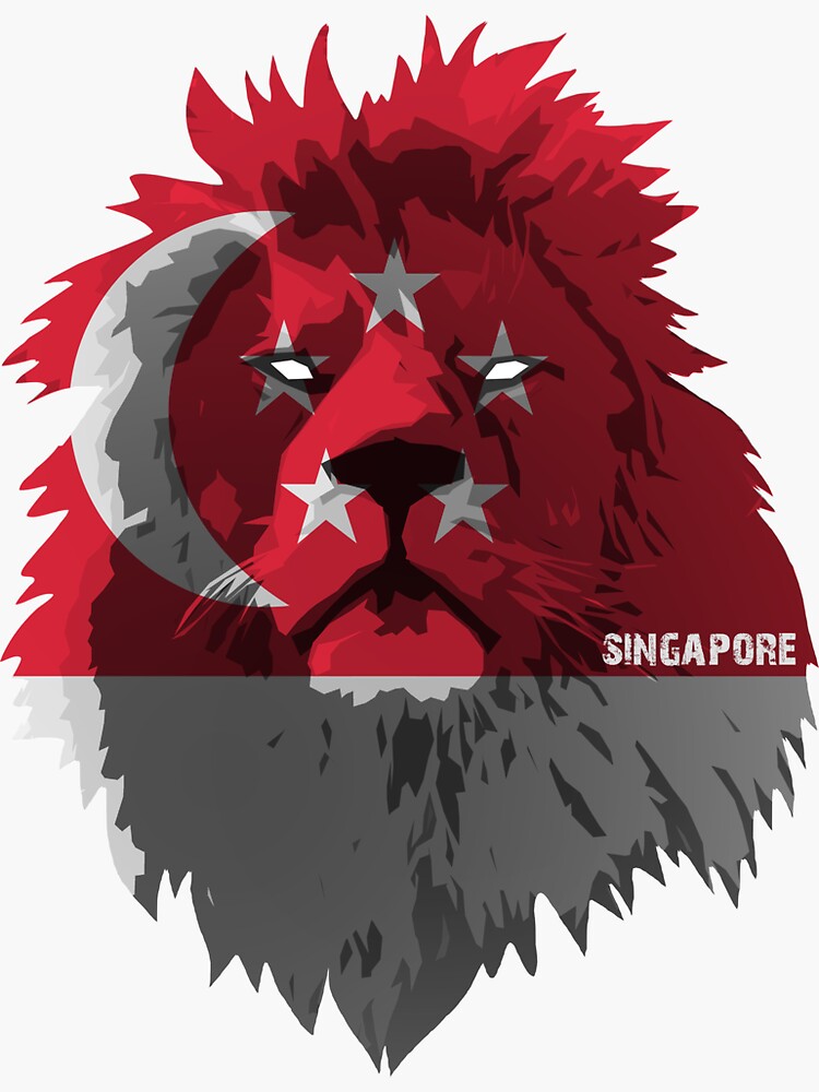 "Team Singapore National Pride Lion" Sticker by Domestic8edApe Redbubble