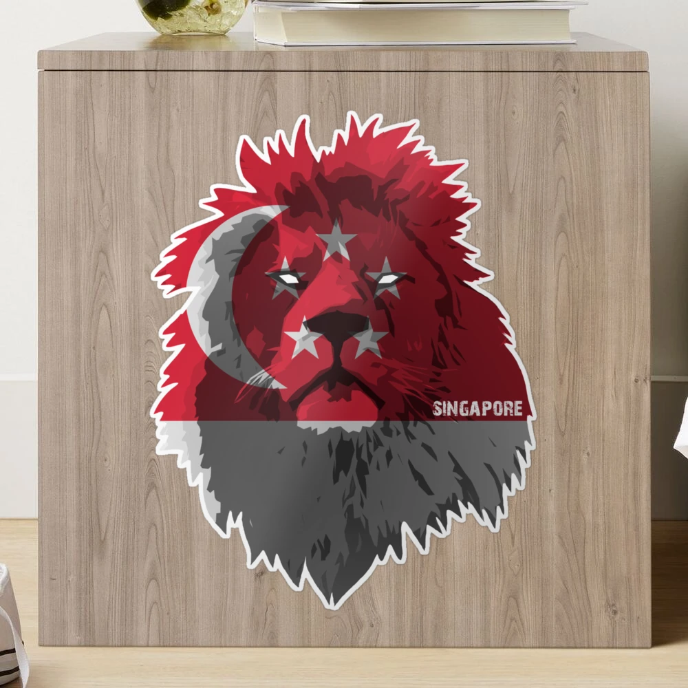SINGAPUR Singapurischer Militär Flagge, 100mm Vinyl Aufkleber X2