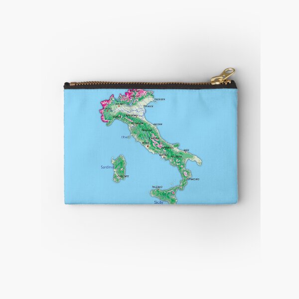 Item preview, ITALY detailed physical map topographic map of ITALY with Country Borders, Capitals and Major Lakes and Rivers designed and sold by mashmosh.