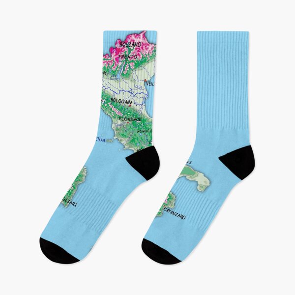Item preview, ITALY detailed physical map topographic map of ITALY with Country Borders, Capitals and Major Lakes and Rivers designed and sold by mashmosh.