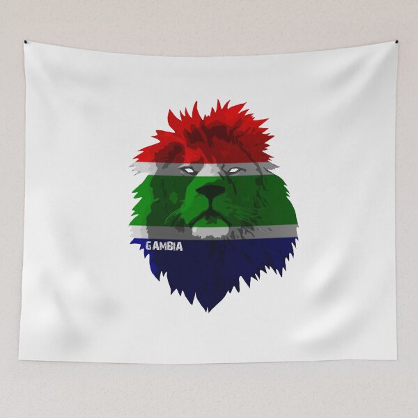 Item preview, Gambia Flag National Pride Lion designed and sold by Domestic8edApe.