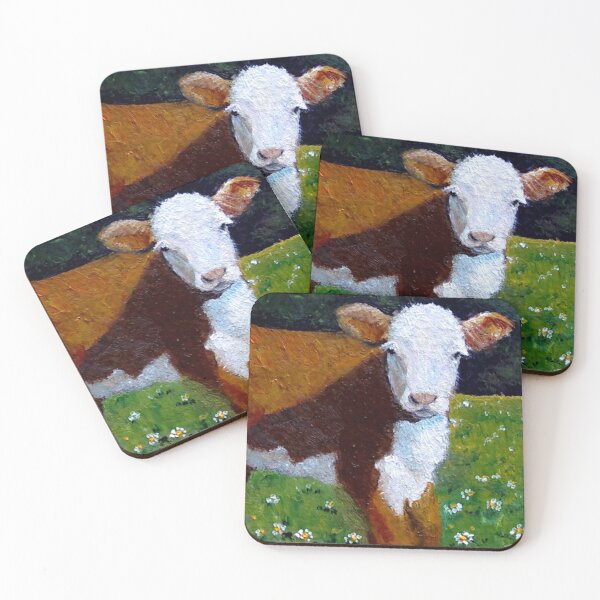 Item preview, Hereford Beef Calf, Painting, Sunshine, Farm Life designed and sold by JoyfulWhimsy.