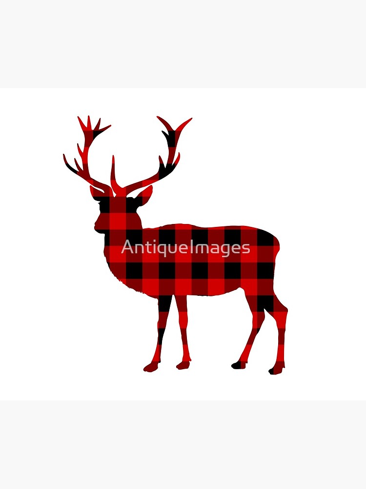 "Proud Deer Stag Lumberjack Plaid Red Flannel" Travel Coffee Mug for