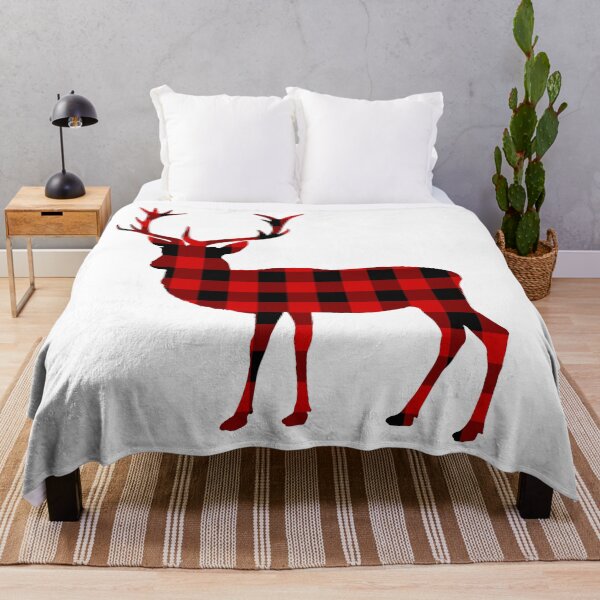Item preview, Proud Deer Stag Lumberjack Plaid Red Flannel designed and sold by AntiqueImages.