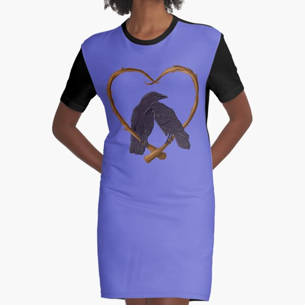 Kissing Crows Graphic T-Shirt Dress
