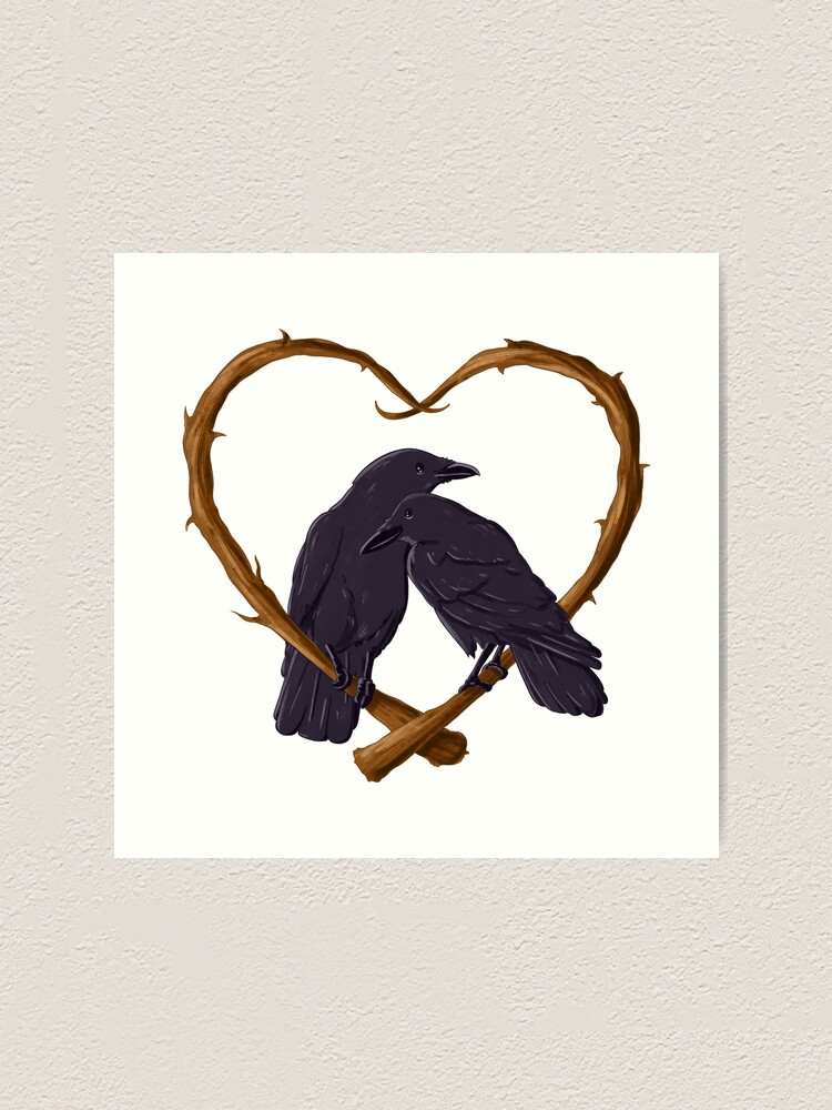 Alternate view of Kissing Crows Art Print