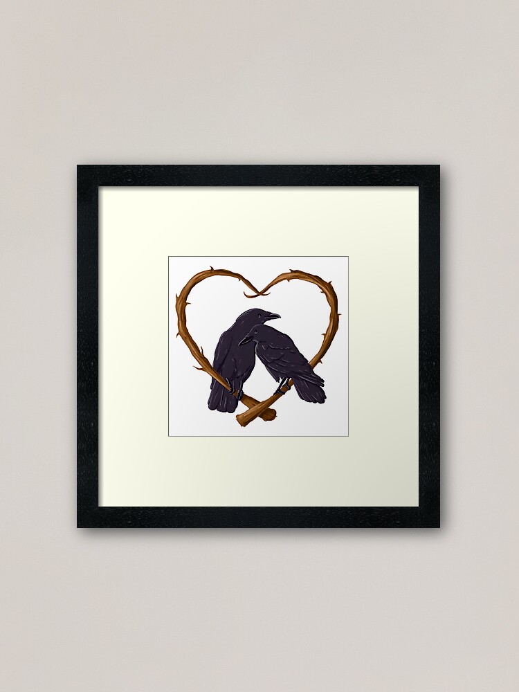 Alternate view of Kissing Crows Framed Art Print
