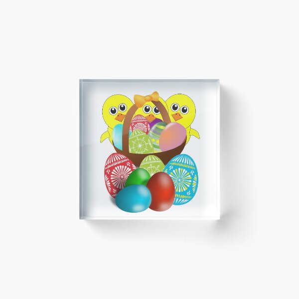 Item preview, Chick with Easter Eggs in Basket designed and sold by TigsArts.