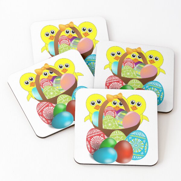 Item preview, Chick with Easter Eggs in Basket designed and sold by TigsArts.