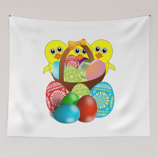 Item preview, Chick with Easter Eggs in Basket designed and sold by TigsArts.