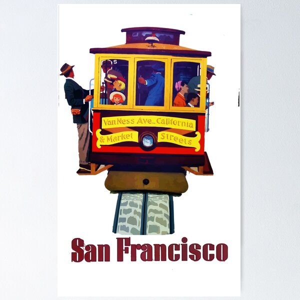 Aperçu de l'œuvre San Francisco Cable Car créée et vendue par stickart-marek.