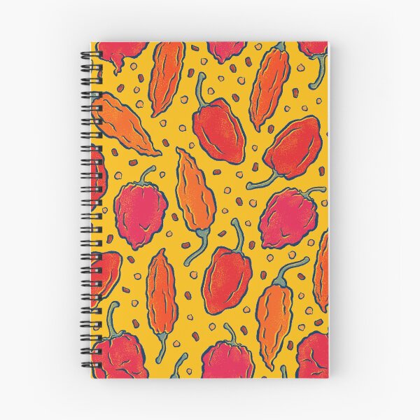 Item preview, Fiery Hot Peppers Food Pattern on Yellow designed and sold by carabara.