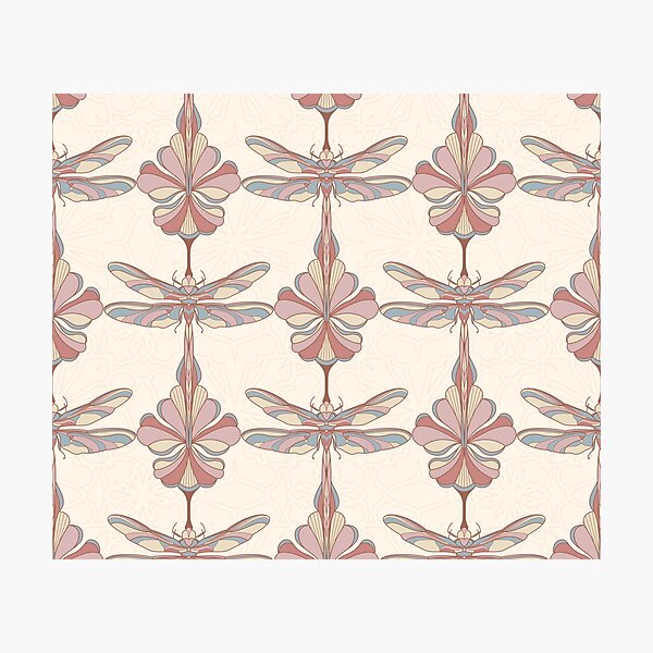 Item preview, Cream Dragonflies and Flowers designed and sold by Carolina Diaz.