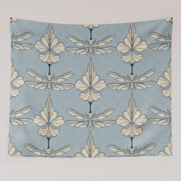 Item preview, Light Blue Dragonflies and Flowers designed and sold by Carolina Diaz.