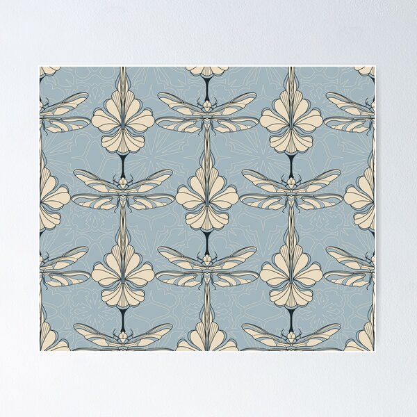 Item preview, Light Blue Dragonflies and Flowers designed and sold by Carolina Diaz.