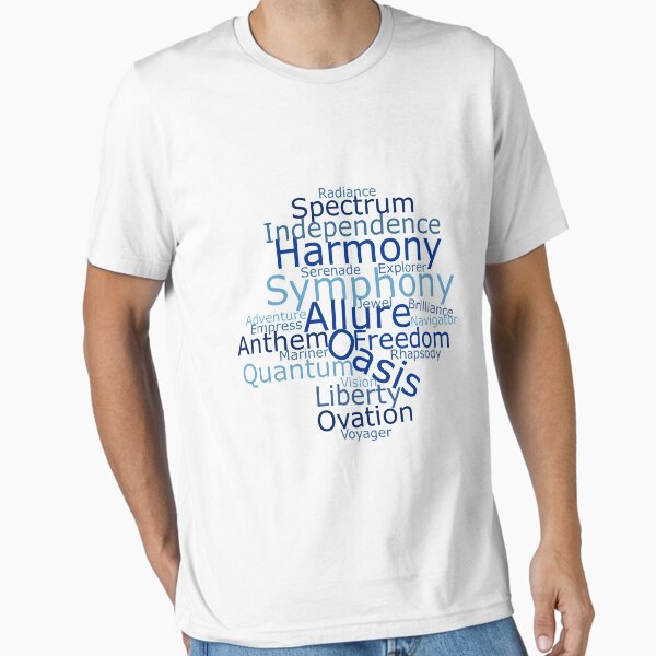Item preview, All Royal Caribbean cruise ships in a word cloud designed and sold by WorldRoverShirt.