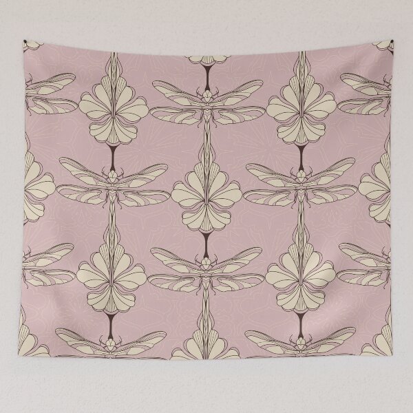 Item preview, Pink Dragonflies and Flowers designed and sold by Carolina Diaz.
