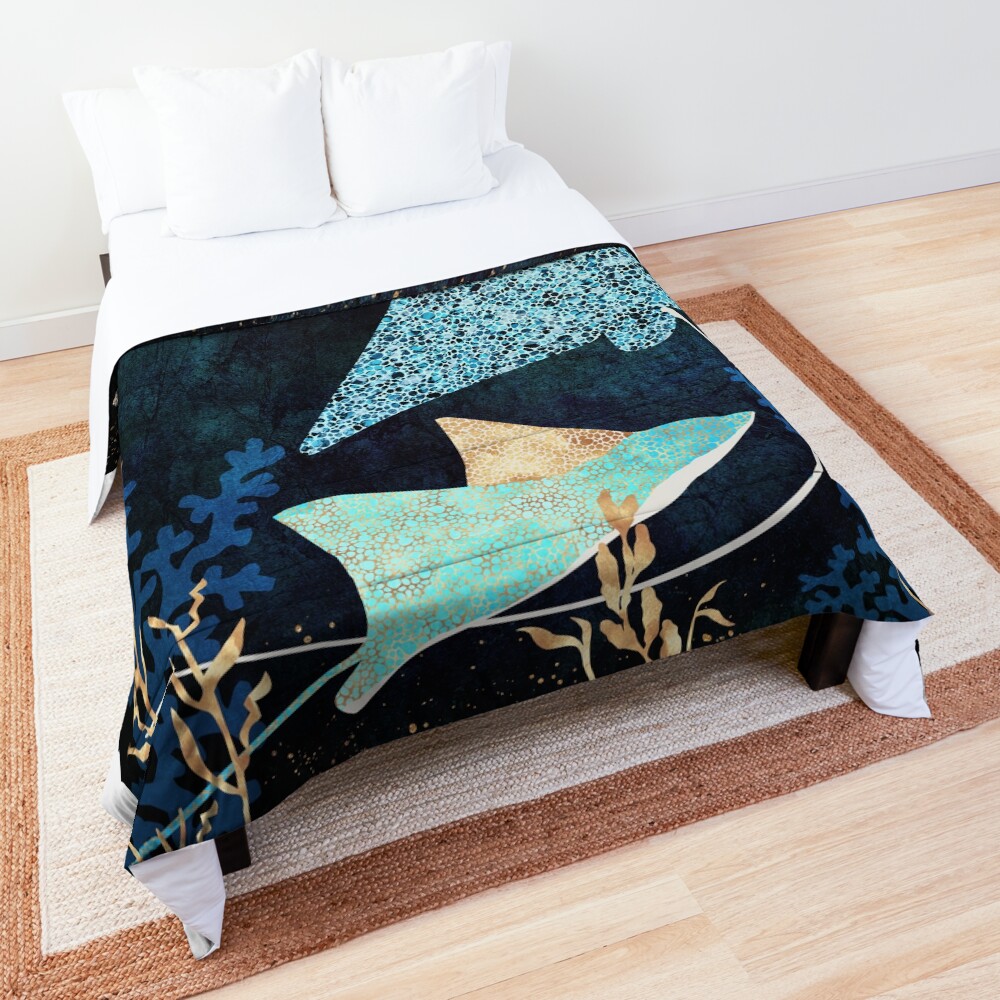 "Metallic Stingray II" Comforter by spacefrogdesign Redbubble