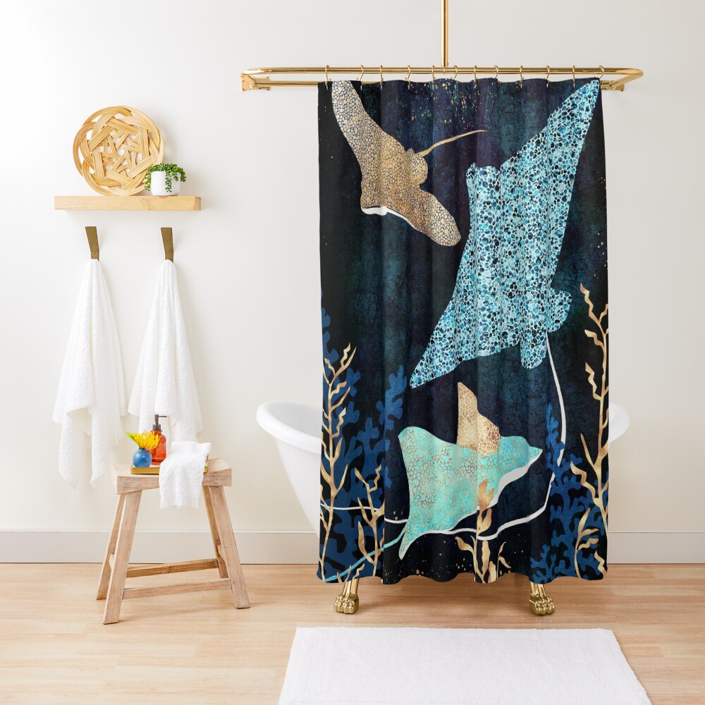 Metallic Stingray II Shower Curtain