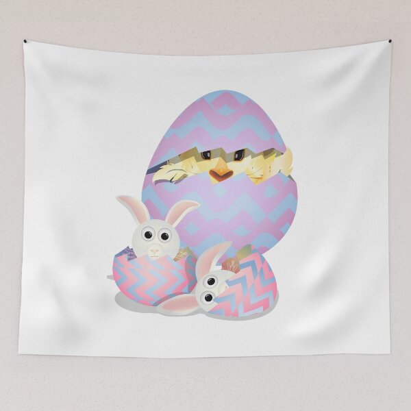 Item preview, Bunny with Chicks in Easter Eggs designed and sold by TigsArts.