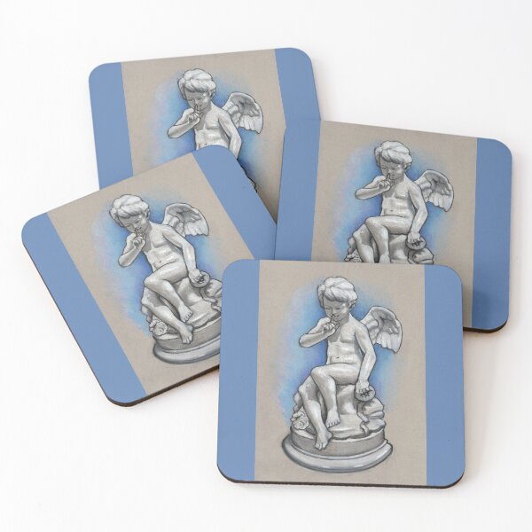 Item preview, Stone Angel, Cherub, Charcoal Drawing, Statue designed and sold by JoyfulWhimsy.