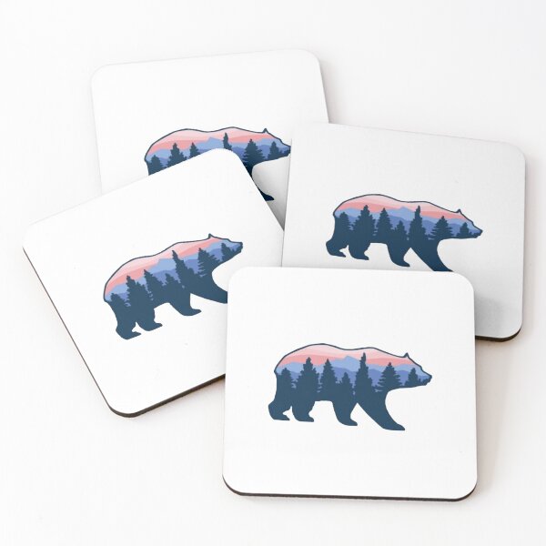 Item preview, Mountain bear with trees designed and sold by stickerdesignss.