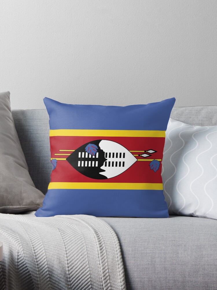 Aperçu 1 sur 3. Coussin avec l'œuvre Drapeau de l'Eswatini créée et vendue par Shorlick.