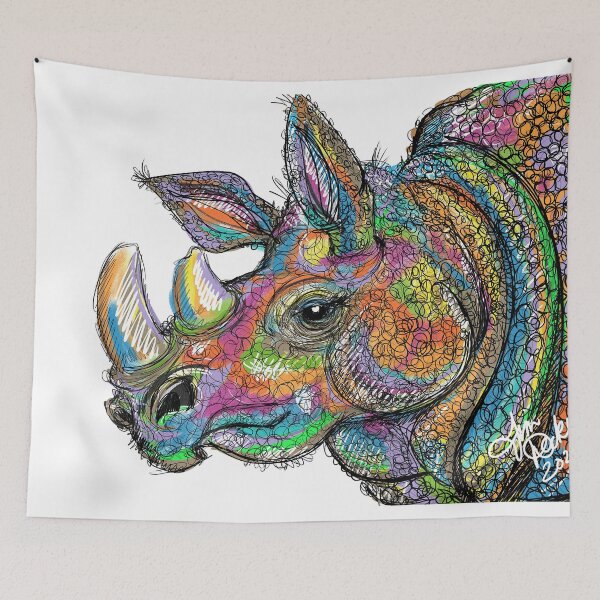 Item preview, rainbow rhino  designed and sold by Timothy Decker.