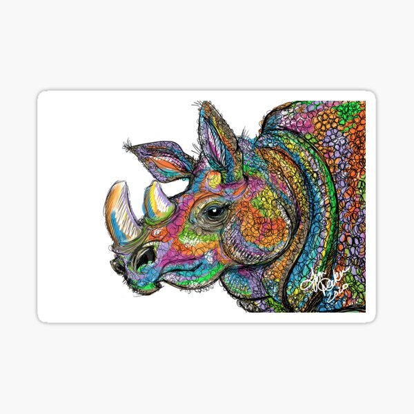 Item preview, rainbow rhino  designed and sold by Timothy Decker.