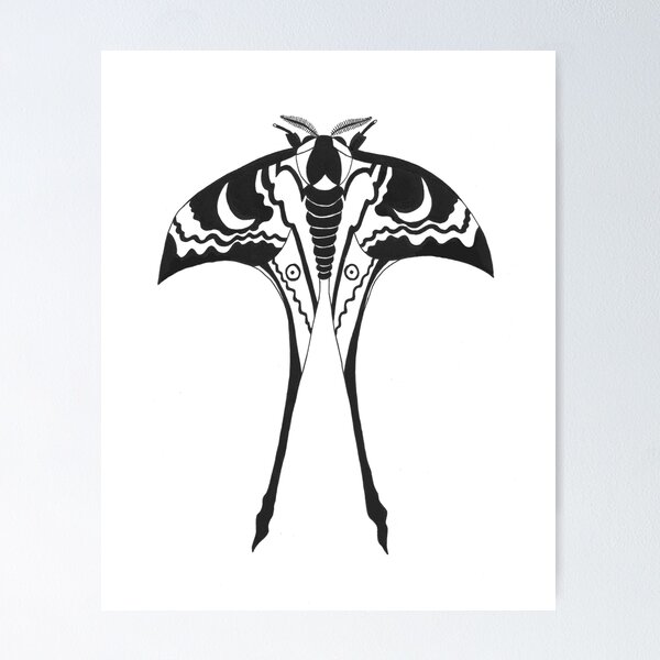 Item preview, Moon Moth (ink illustrations of weird animals that are real) designed and sold by InkDier.
