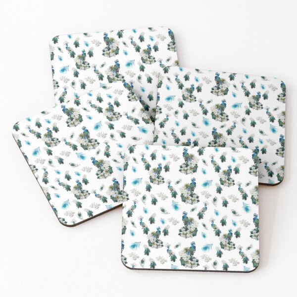 Item preview, Repeat Pattern of Peacocks, Feathers and Flowers designed and sold by NadineMay.