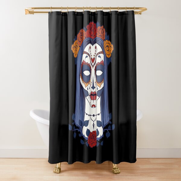 Sugar skull woman Shower Curtain