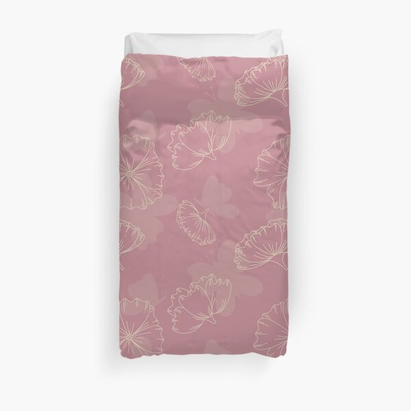 Floral Butterfly Collection Spring Seamless Surface Pattern Duvet Cover