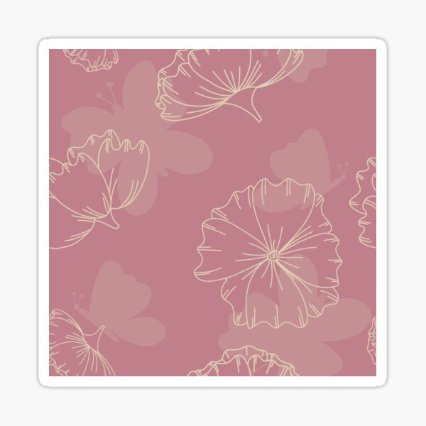 Floral Butterfly Collection Spring Seamless Surface Pattern Sticker