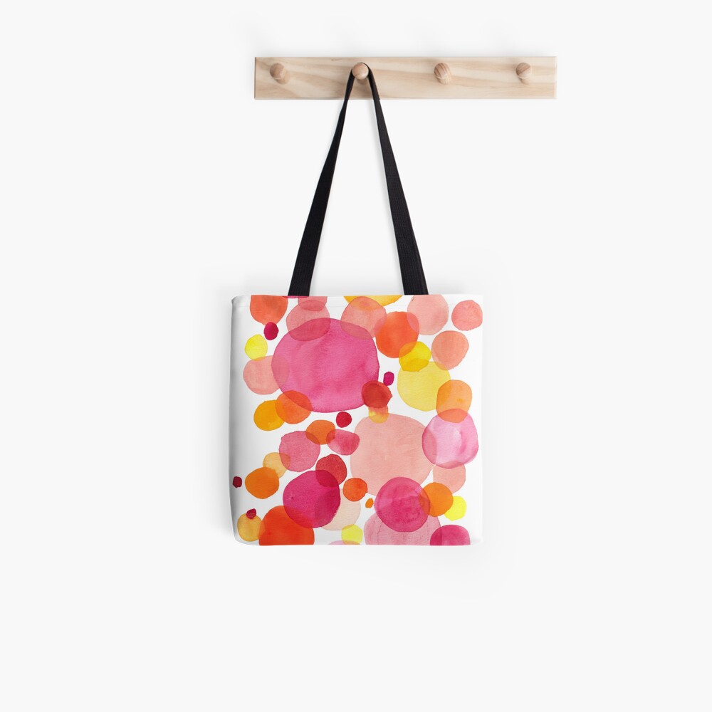Petals, watercolor drops on vibrant spring colors Tote Bag