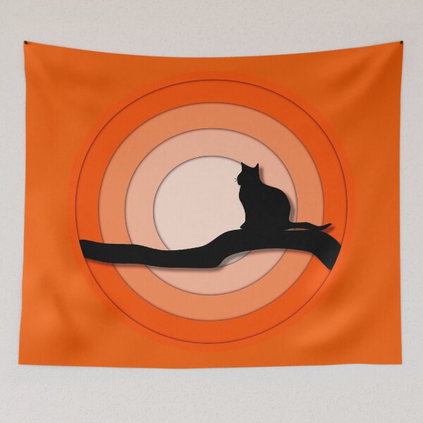Item preview, Cat watching the sun going down papercut design designed and sold by NerdySherds.