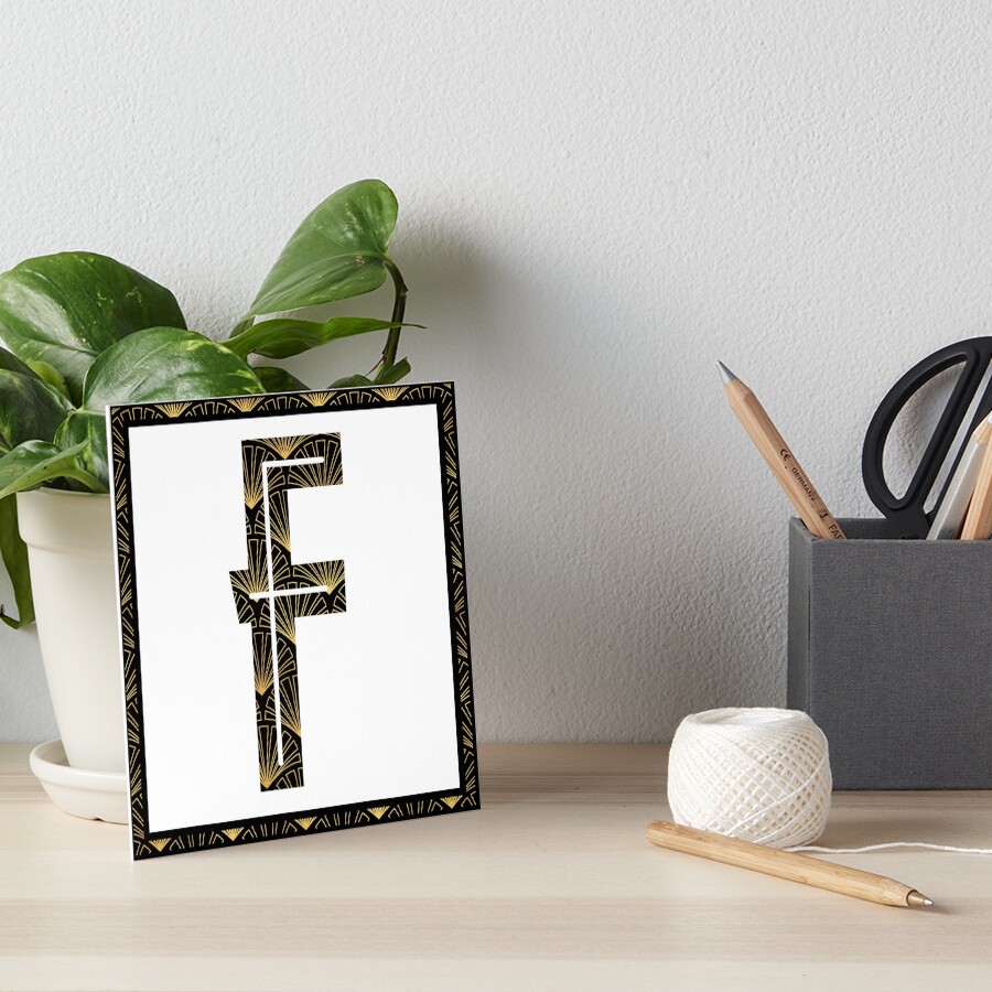 F - Art Deco Edition Art Board Print