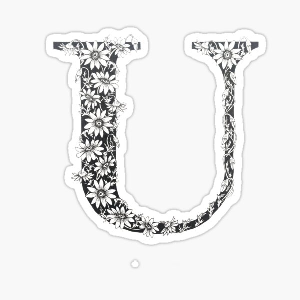 "Decorative Letter U" Sticker by DecorativeD Redbubble