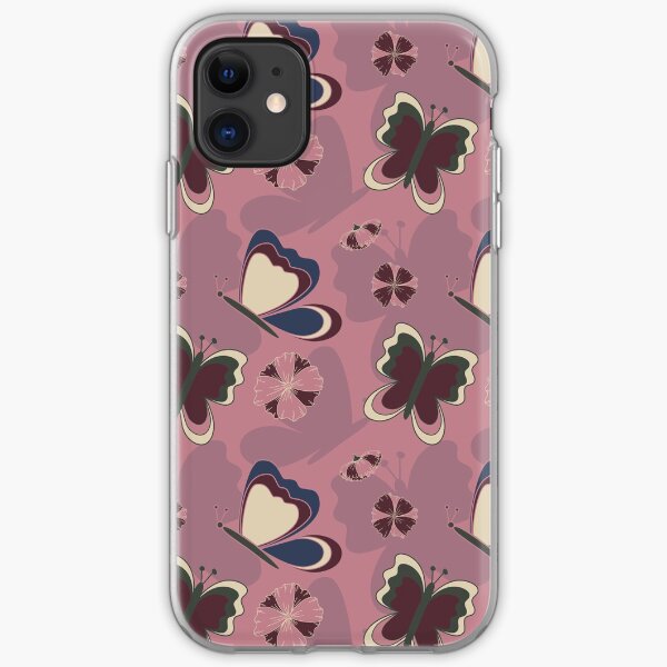 Floral Butterfly Collection Spring Seamless Surface Pattern iPhone Soft Case