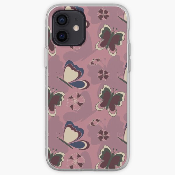 Floral Butterfly Collection Spring Seamless Surface Pattern iPhone Soft Case