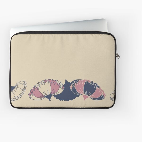 Floral Butterfly Collection Spring Seamless Border Surface Pattern Laptop Sleeve
