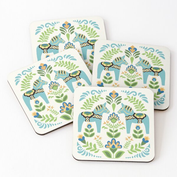 Item preview, Swedish Dala Horses Teal designed and sold by Barbara Pixton.